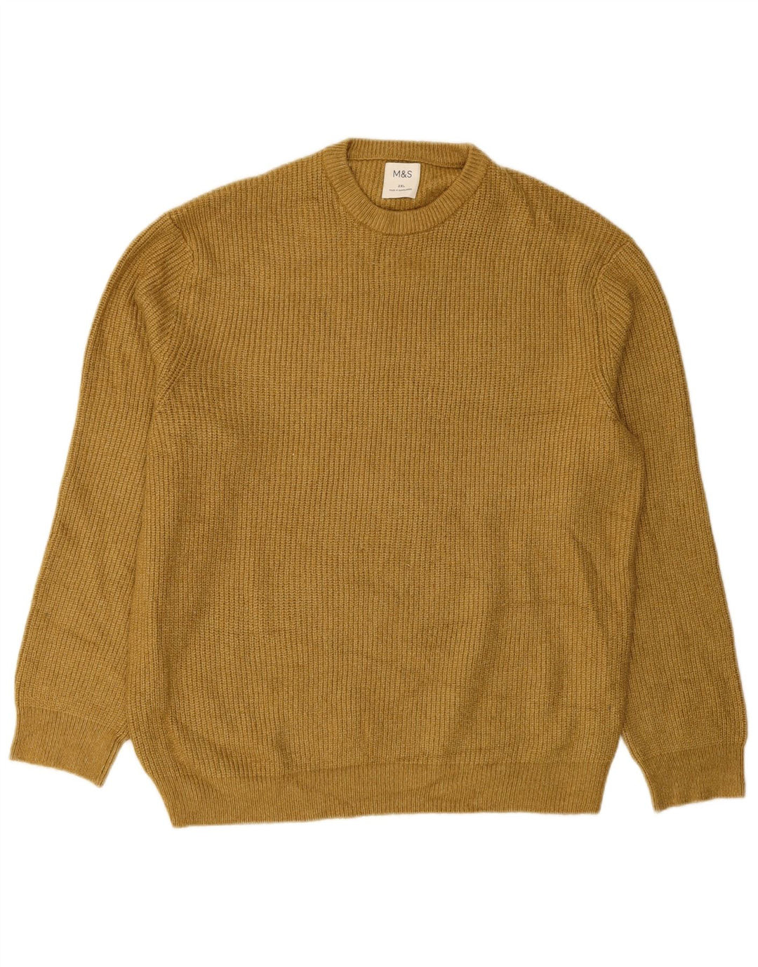 MARKS & SPENCER Mens Crew Neck Jumper Sweater 2XL Green Polyamide