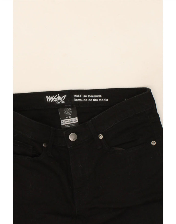 MOSSIMO Womens Bermuda Mid Rise Denim Shorts US 4 Small W27 Black Cotton Vintage Mossimo and Second-Hand Mossimo from Messina Hembry 
