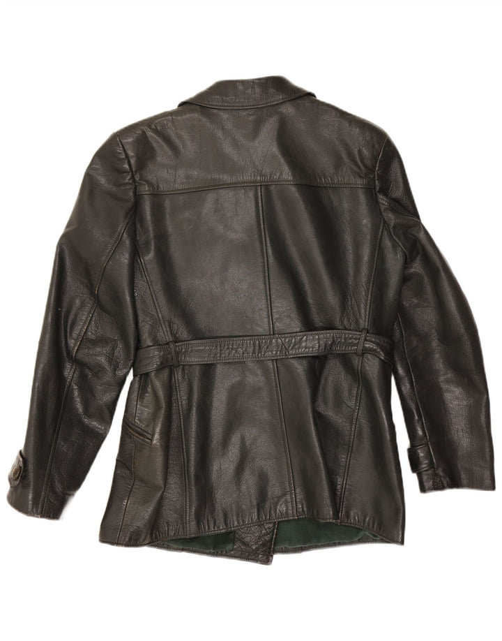 Vintage Womens Leather Jacket UK 14 Medium Black