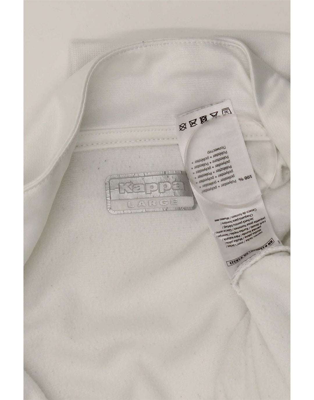 Kappa Mens Graphic Tracksuit Top Jacket Large White Polyester
