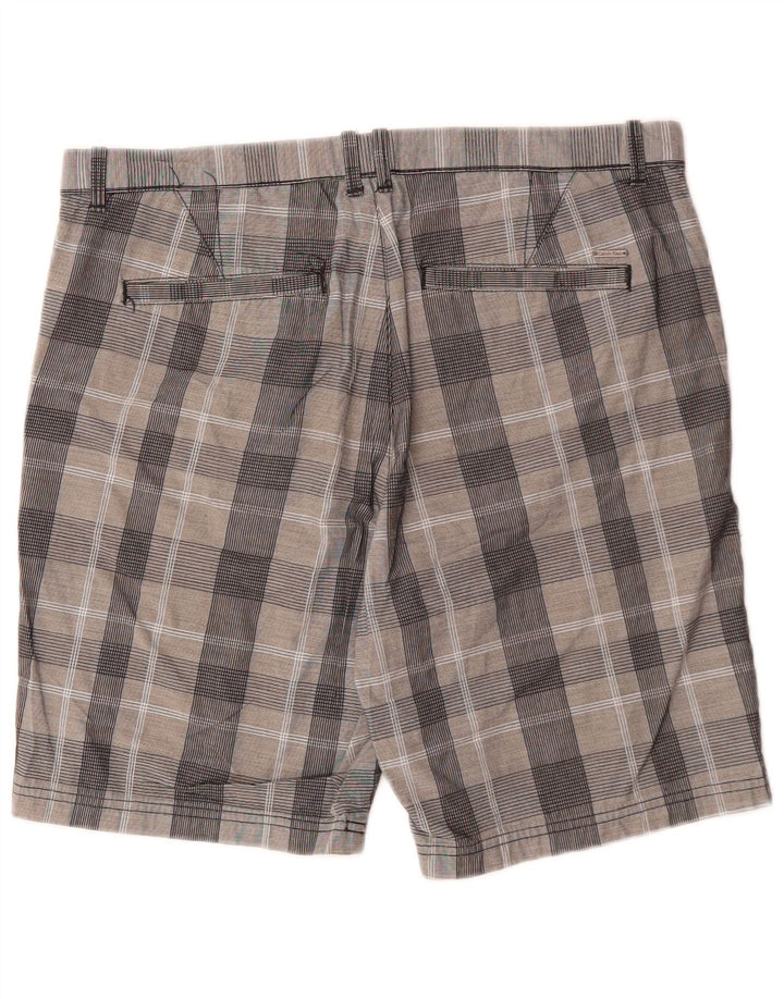 Calvin Klein Mens Chino Shorts W32 Medium Grey Check Cotton