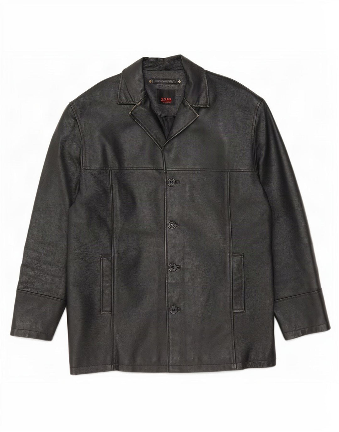 Jaqueta de couro masculina vintage IT 48 média preta