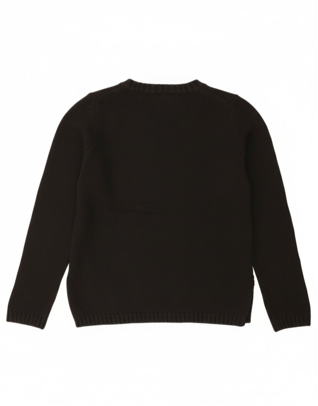 Eddie Bauer Dame V-hals sweater UK 14 Medium Sort Bomuld