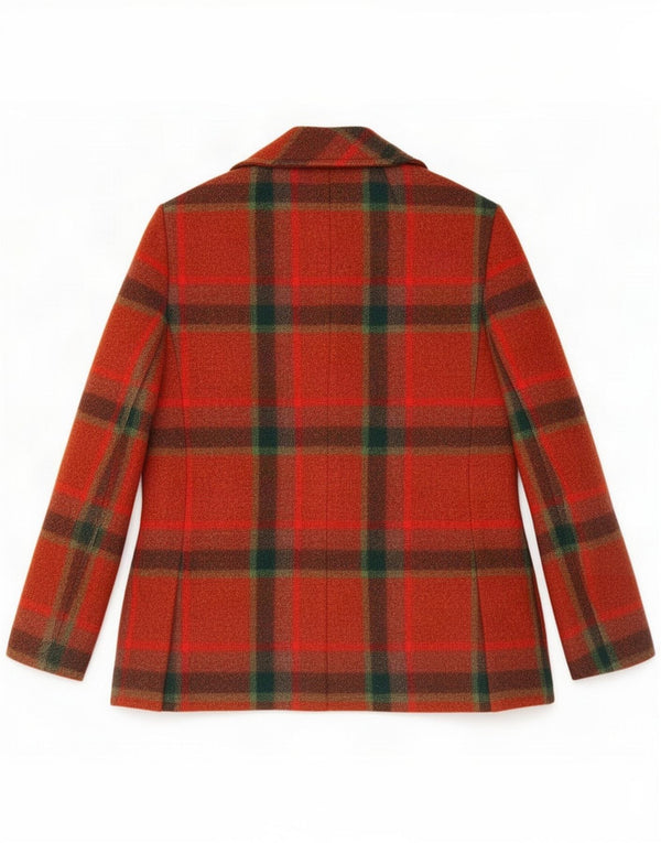 Jaqueta blazer feminina de 3 botões Stylbert IT 44 xadrez vermelho médio