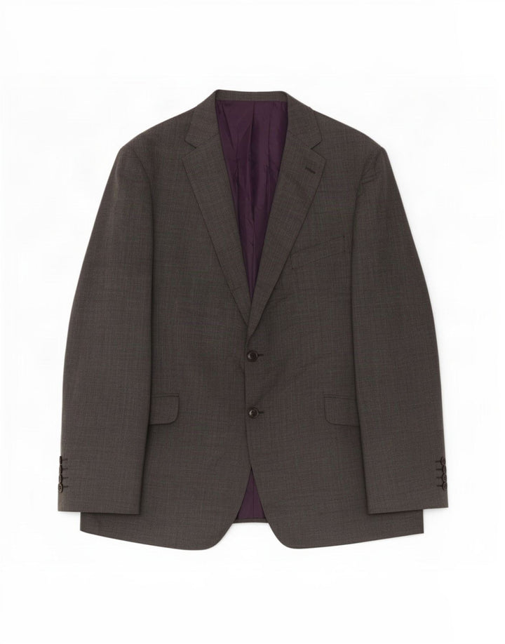 Jaqueta blazer masculina de 2 botões Marks & Spencer Reino Unido 46 XL lã cinza