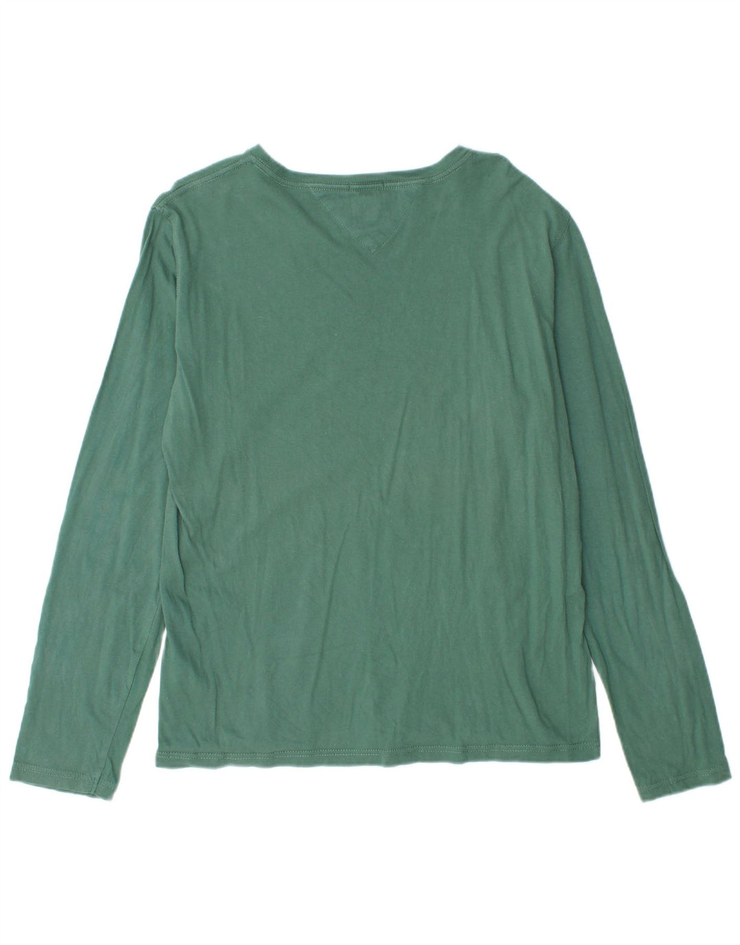 TOMMY HILFIGER Mens Graphic Top Long Sleeve Medium Green Cotton