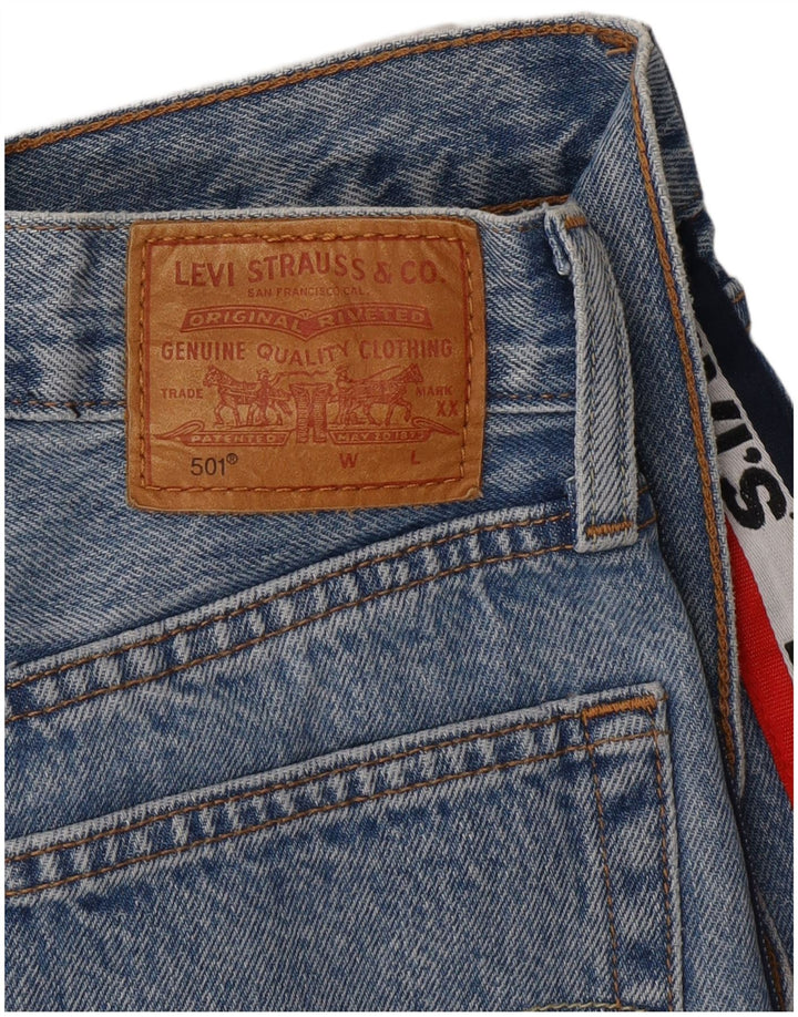 LEVI'S Womens 501 Graphic Straight Jeans W28 L27 Blue