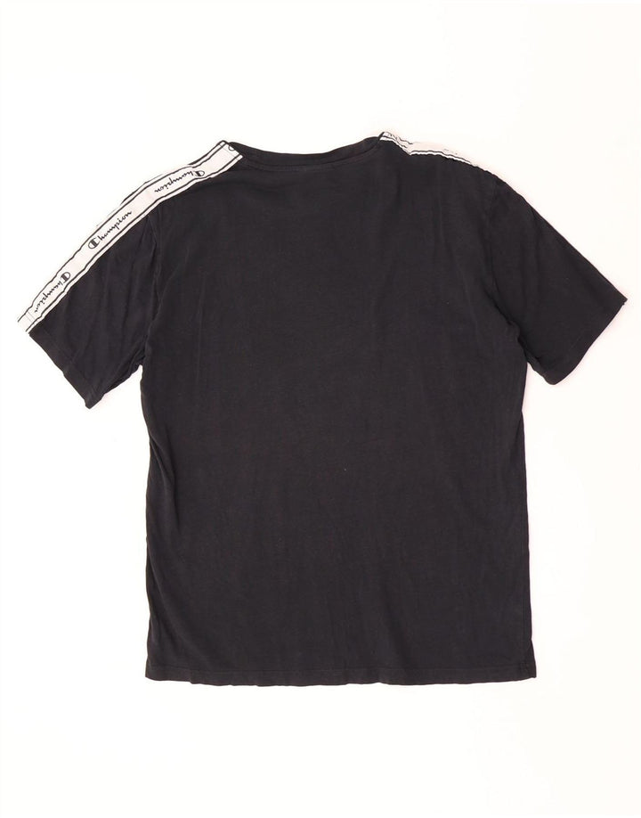 Champion Mens Graphic T-Shirt Top Medium Black Colourblock