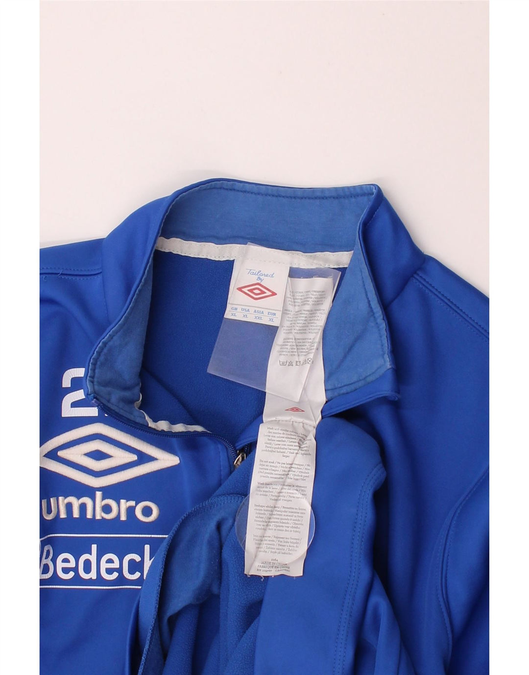UMBRO Mens Graphic Zip Neck Sweatshirt Jumper XL Blue Polyester Vintage Umbro and Second-Hand Umbro from Messina Hembry 