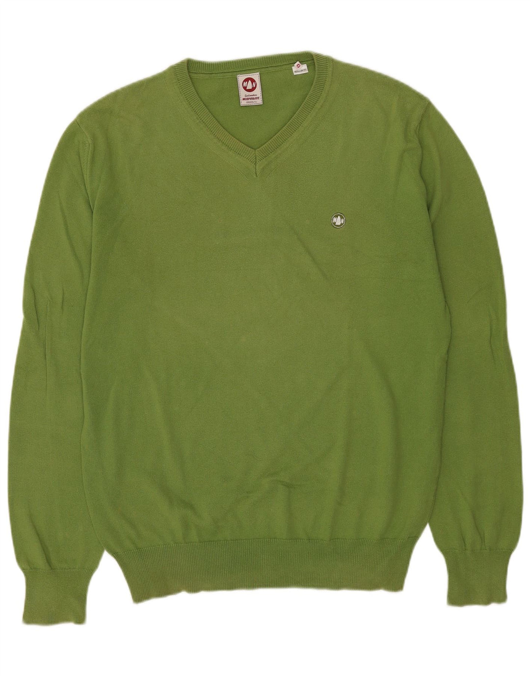 Murphy & Nye Mens Sailmakers Regular Fit V-Neck Jumper Sweater XL Green