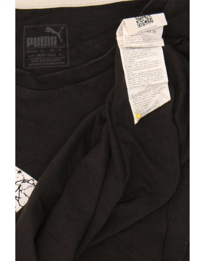 Puma T-Shirt Graphique Homme Noir Moyen Coton