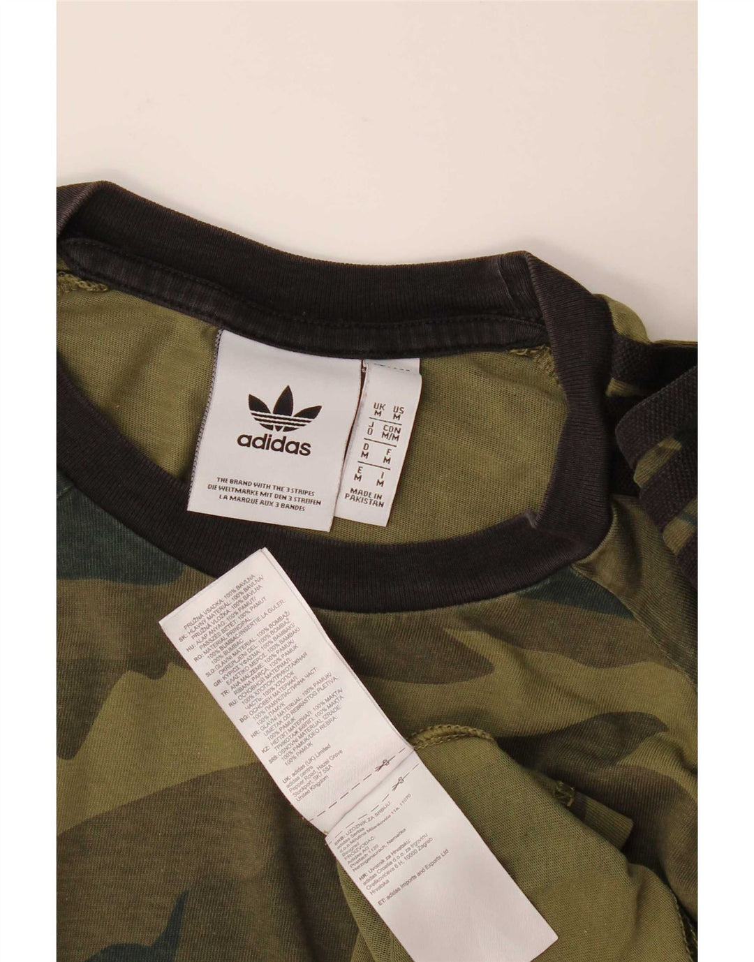 Adidas T-Shirt Homme Top Kaki Moyen Camouflage Coton