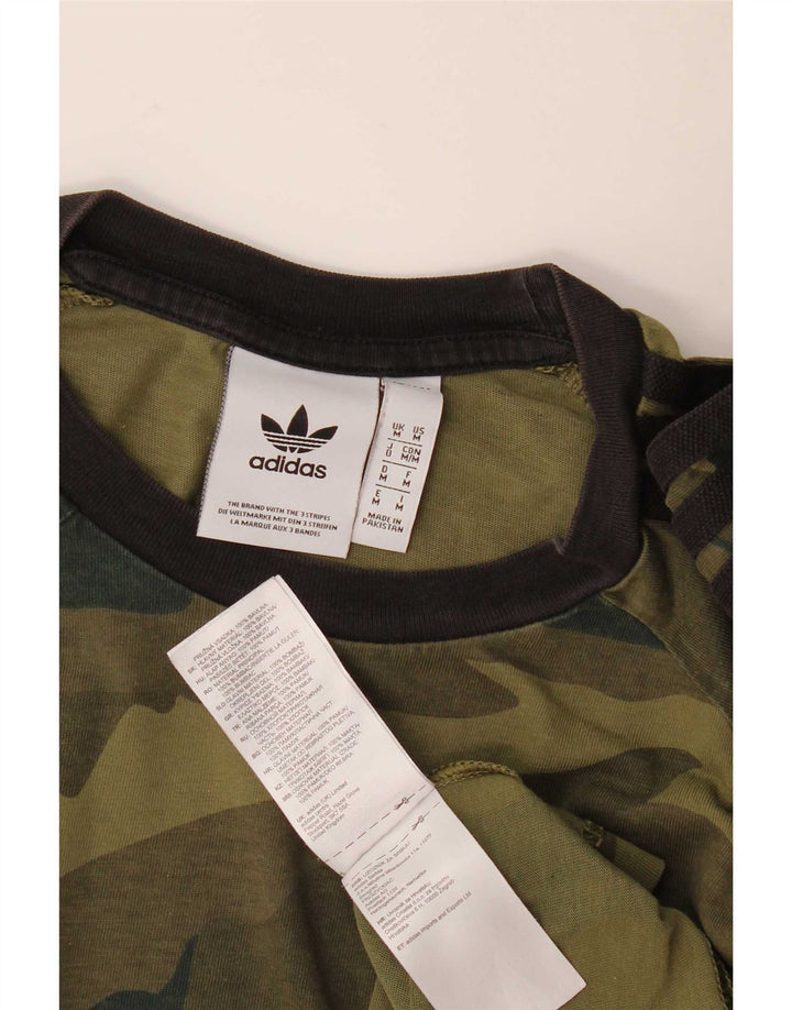 Adidas T-Shirt Homme Top Kaki Moyen Camouflage Coton