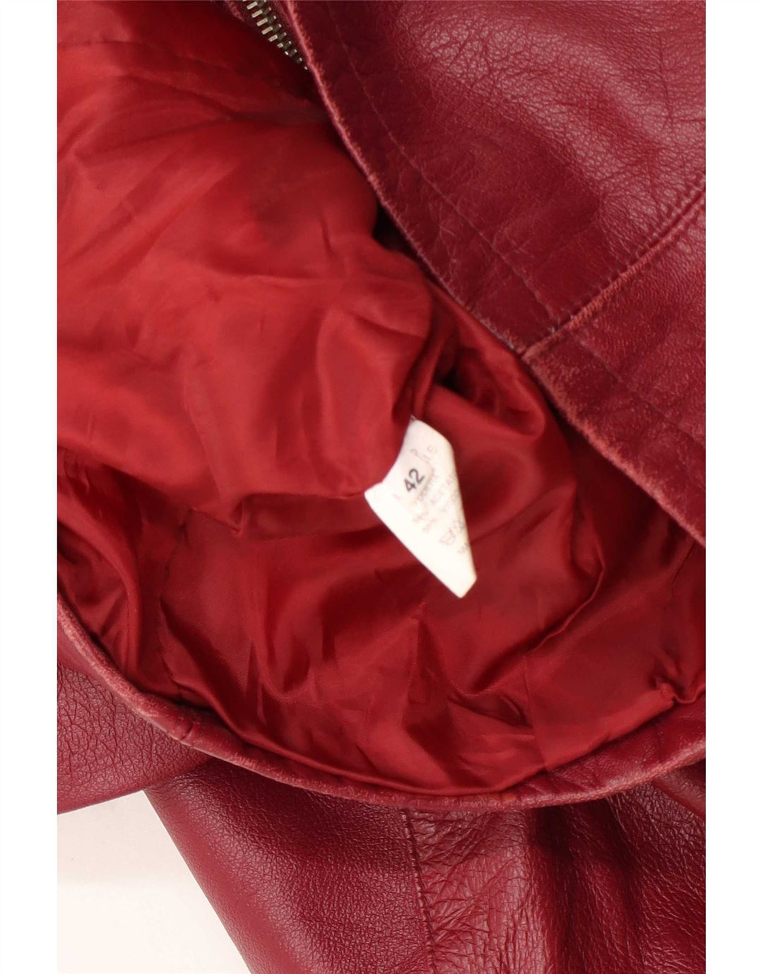 Mays Womens Leather Jacket IT 42 Medium Red