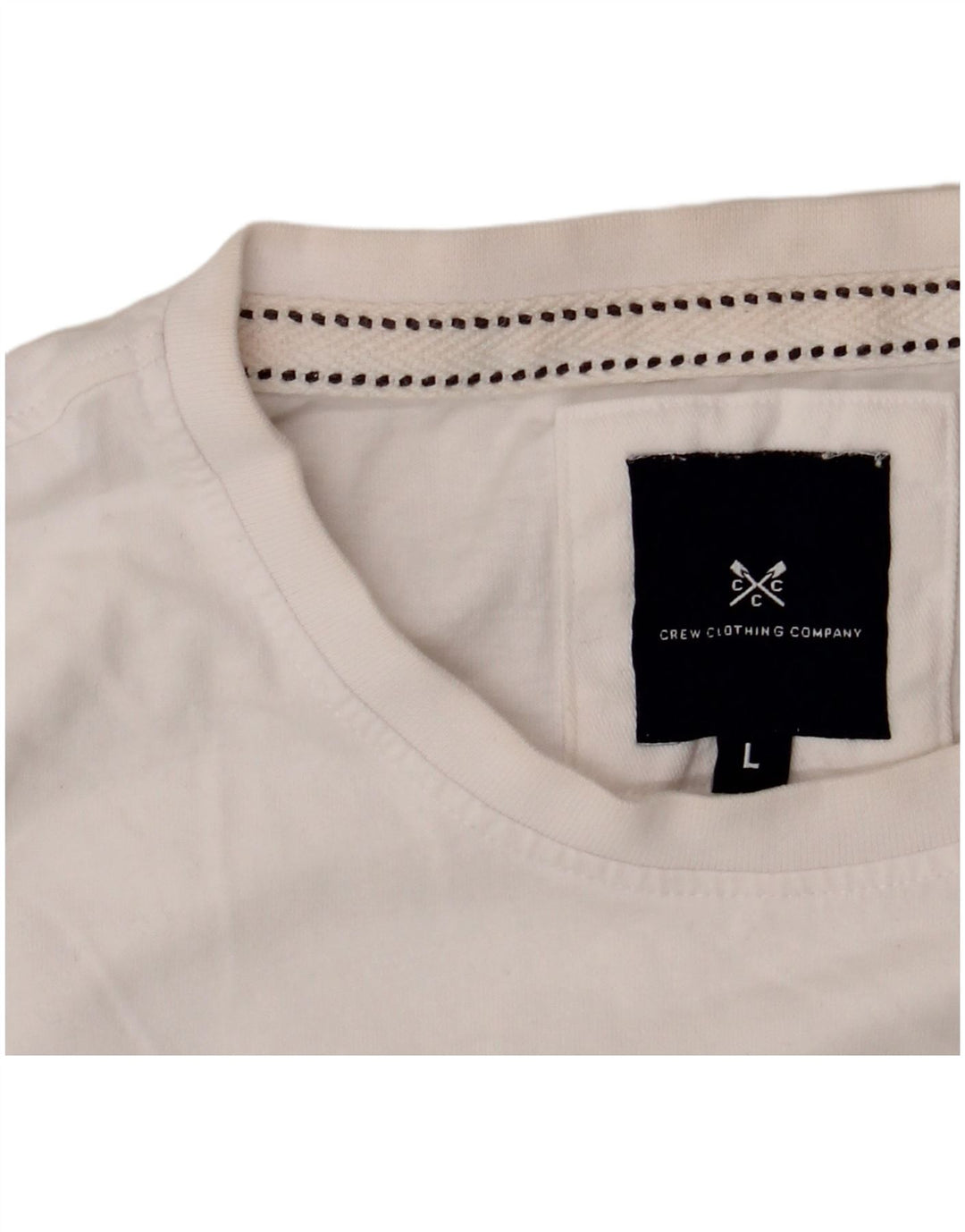 Crew Clothing Mens T-Shirt Top Large White Cotton