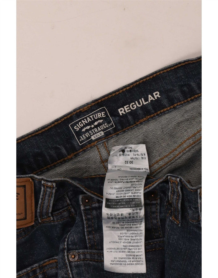 Levi's Mens Signature Regular Straight Jeans W30 L32 Blue Cotton