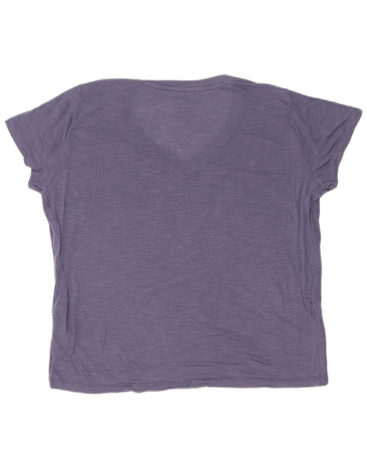 Lee Womens Regular Fit T-Shirt Top UK 16 Large Blue Lyocell