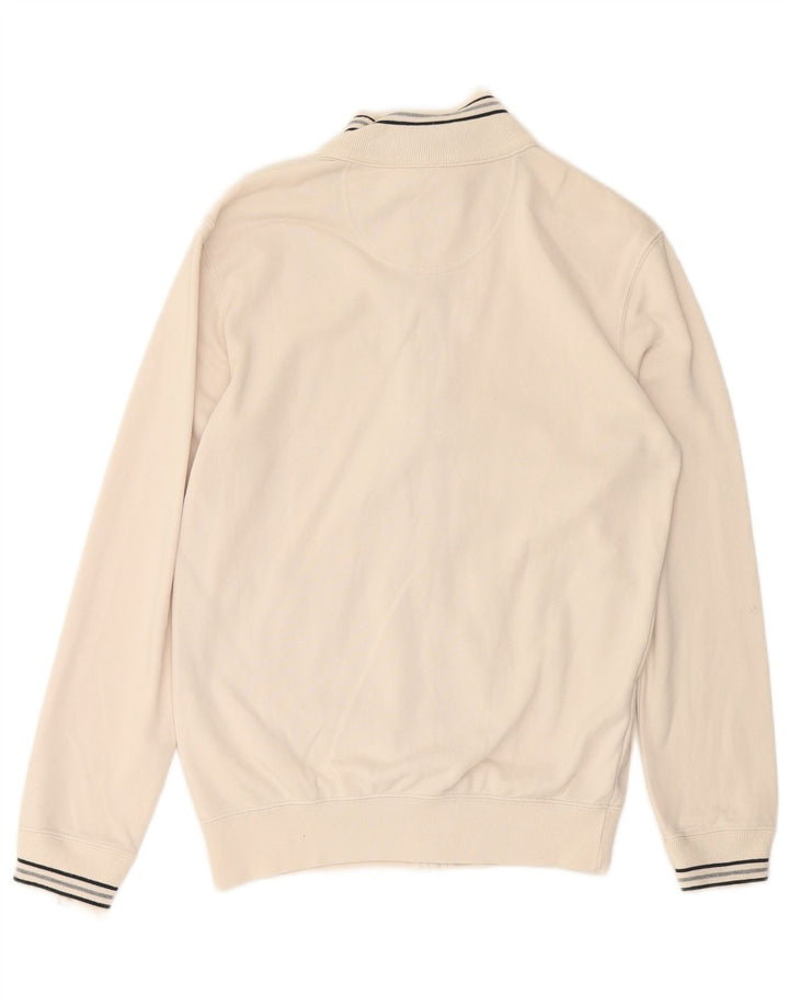 CHAMPION Mens Tracksuit Top Jacket Small Off White Cotton