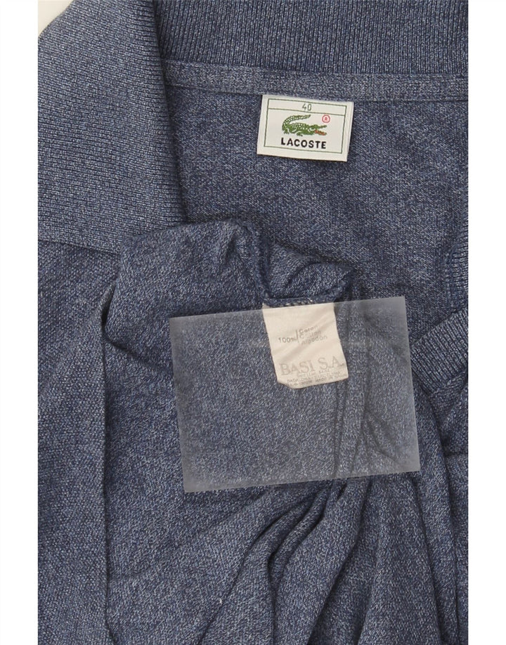Lacoste Womens Polo Shirt Size 40 Medium Navy Blue Flecked Cotton