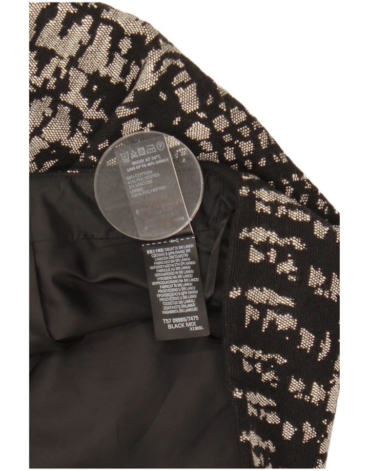 Marks & Spencer Dame Mininederdel UK 12 Medium W31 Sort Geometrisk Bomuld