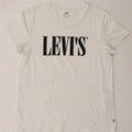 LEVI'S Womens Graphic T-Shirt Top UK 14 Medium White Cotton Vintage Levi's and Second-Hand Levi's from Messina Hembry 