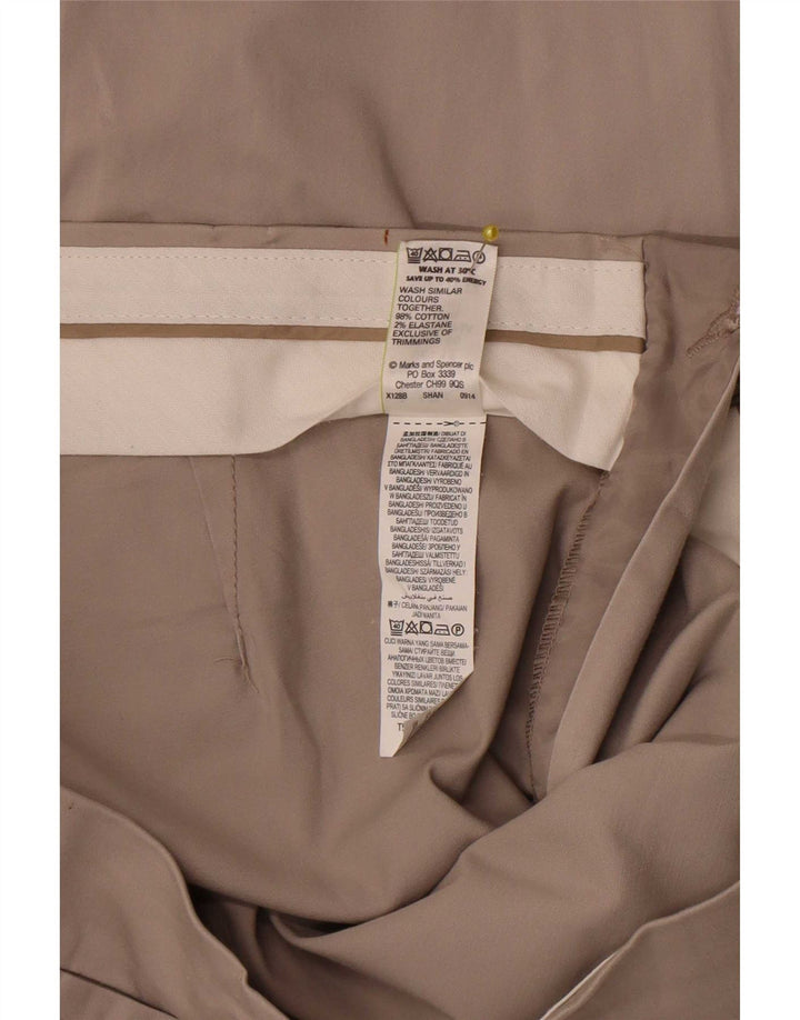 Marks & Spencer Womens Capri Trousers W30 L20 Beige Cotton