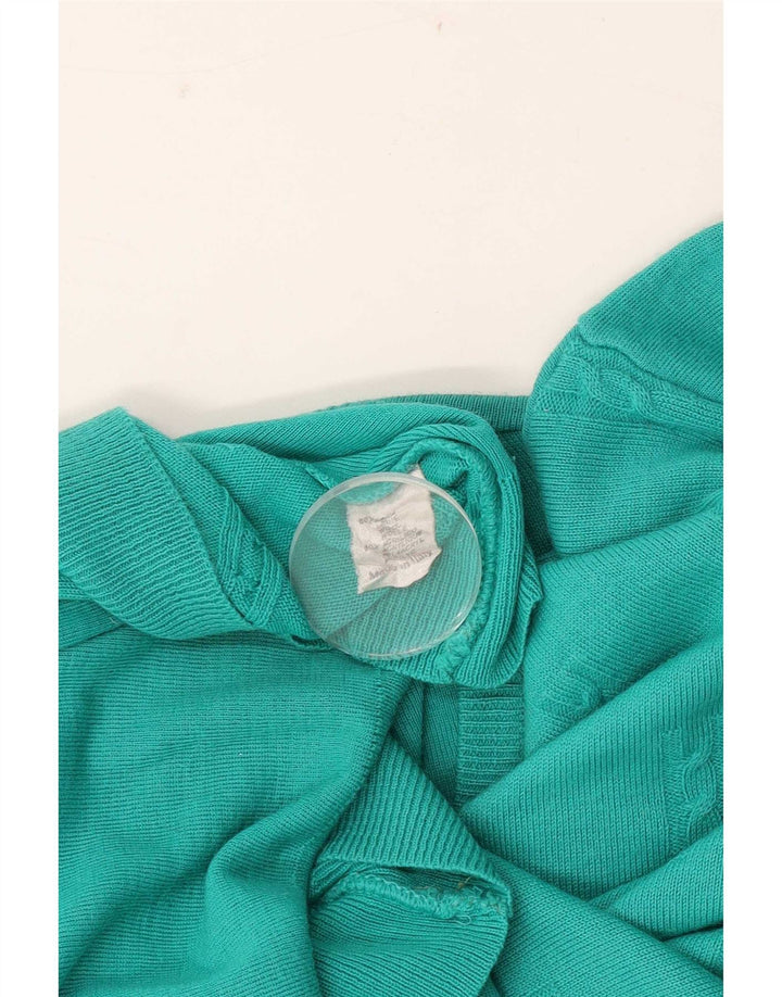 Vintage Mens V-Neck Jumper Sweater Large Turquoise Wool