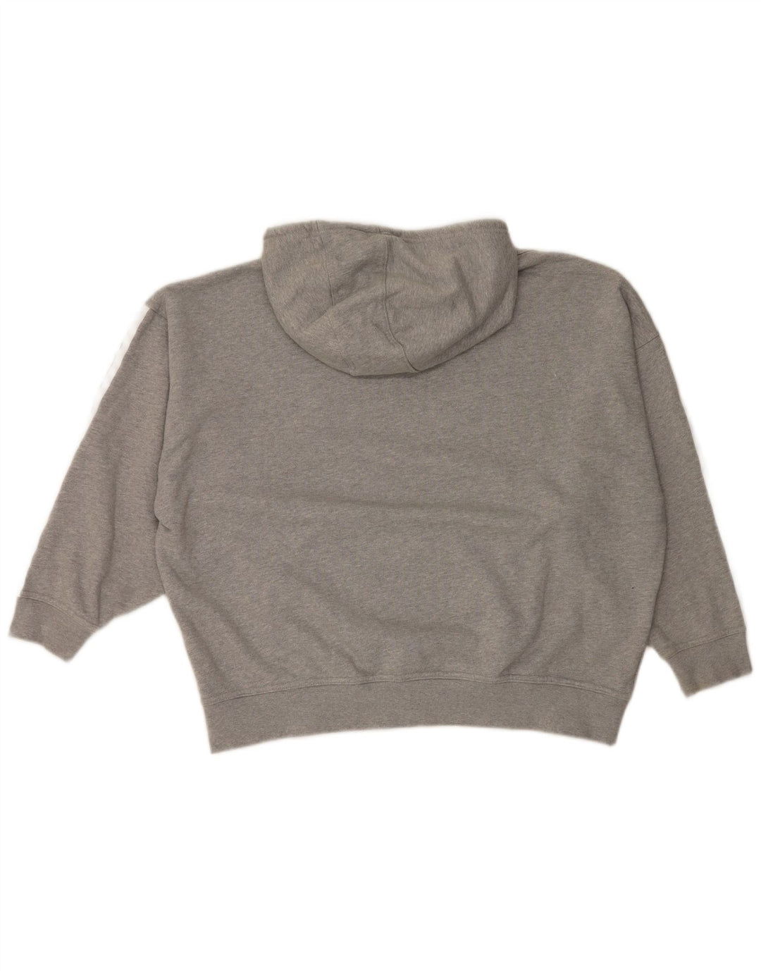Adidas Womens Oversized Hoodie Jumper UK 14 Medium Grey Cotton