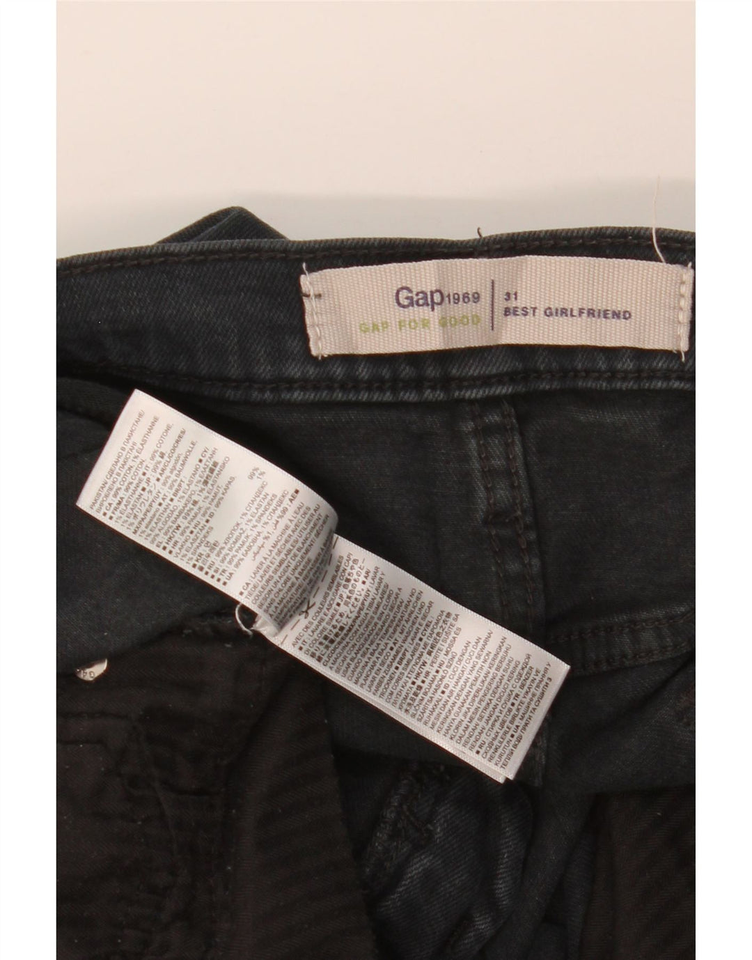 GAP Womens Girlfriend Slim Jeans W31 L27 Black Cotton