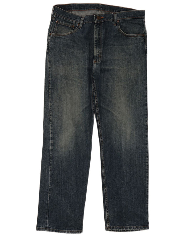 Jeans dritti da uomo Wrangler vestibilità regolare W38 L30 cotone blu