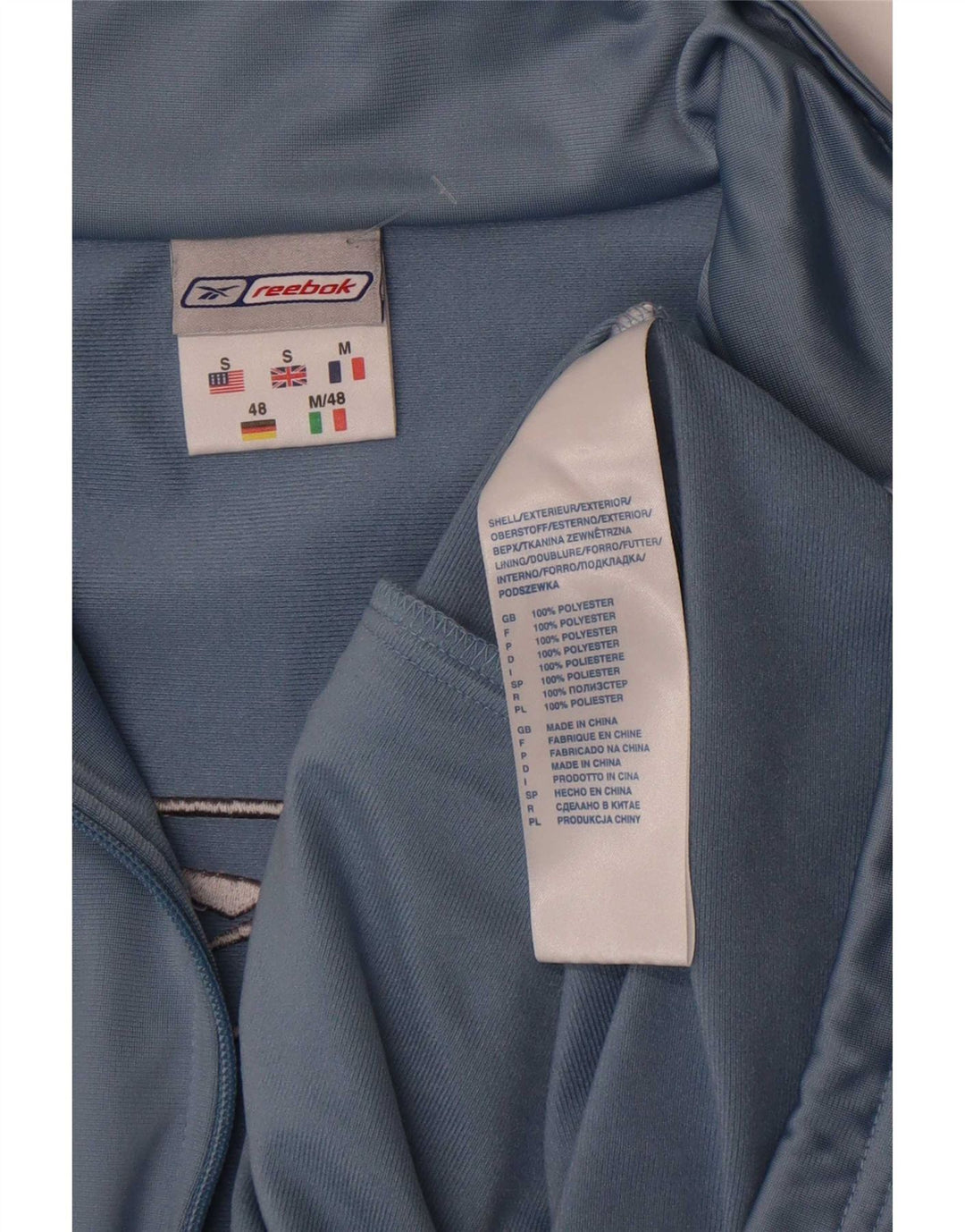 Reebok Mens Graphic Loose Fit Tracksuit Top Jacket Small Blue Polyester