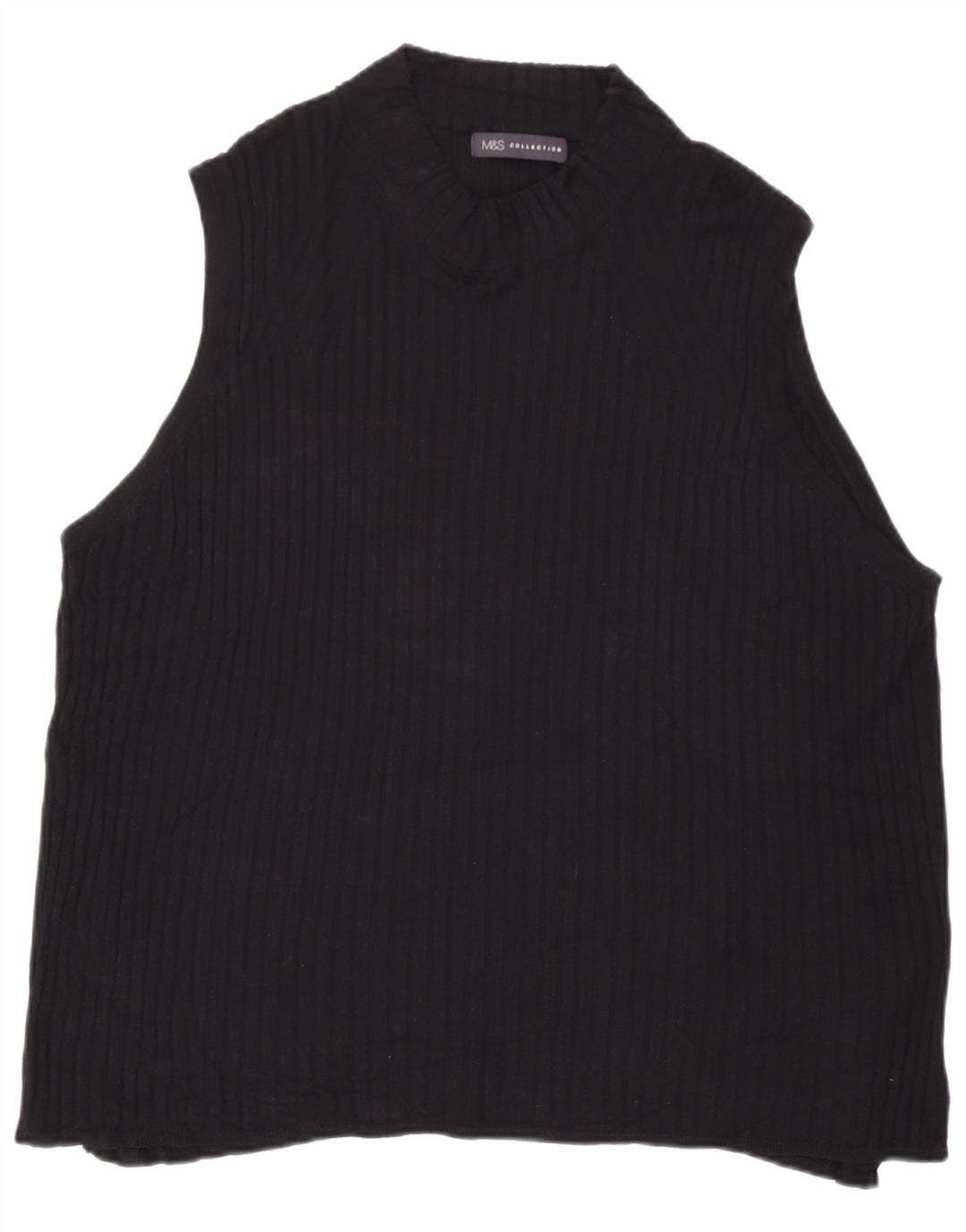 Marks & Spencer Womens Vest Top UK 24 4XL  Black Viscose