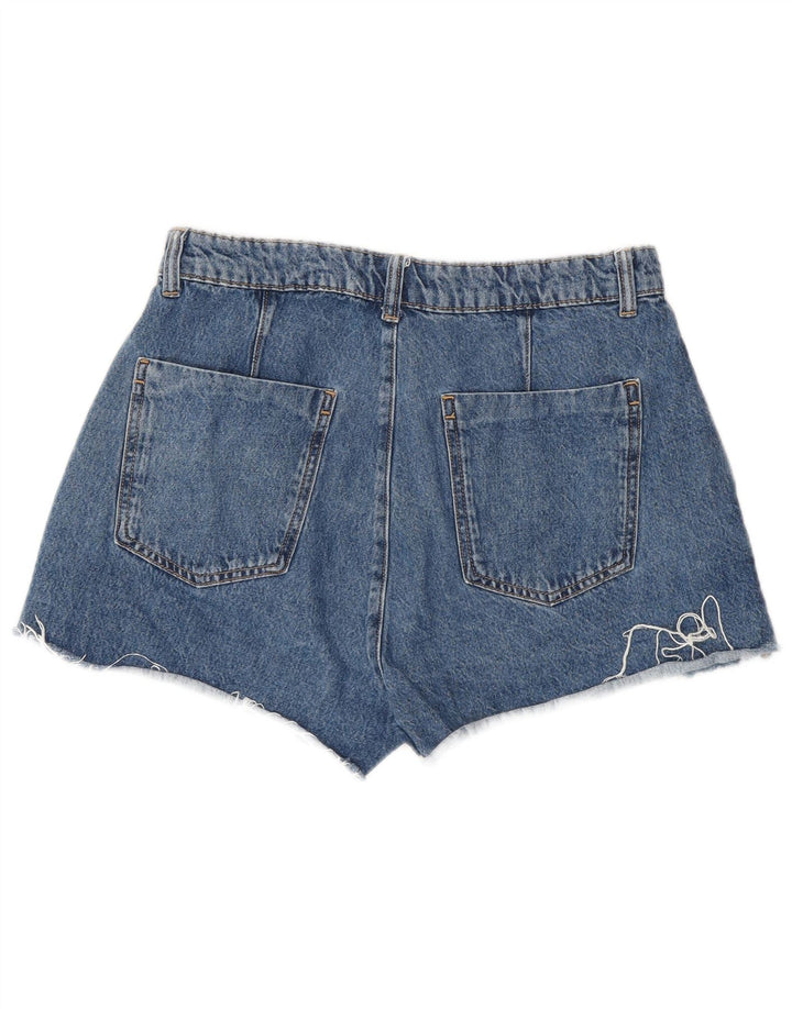 Pantaloni caldi in denim a vita alta da donna Zara medi W28 blu