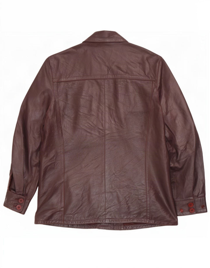 Giacca in pelle vintage da uomo UK 42 XL Borgogna