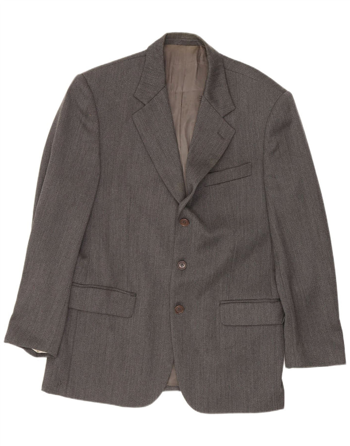 Ferre Veste Blazer 3 Boutons Homme IT 50 Large Gris Laine Vierge