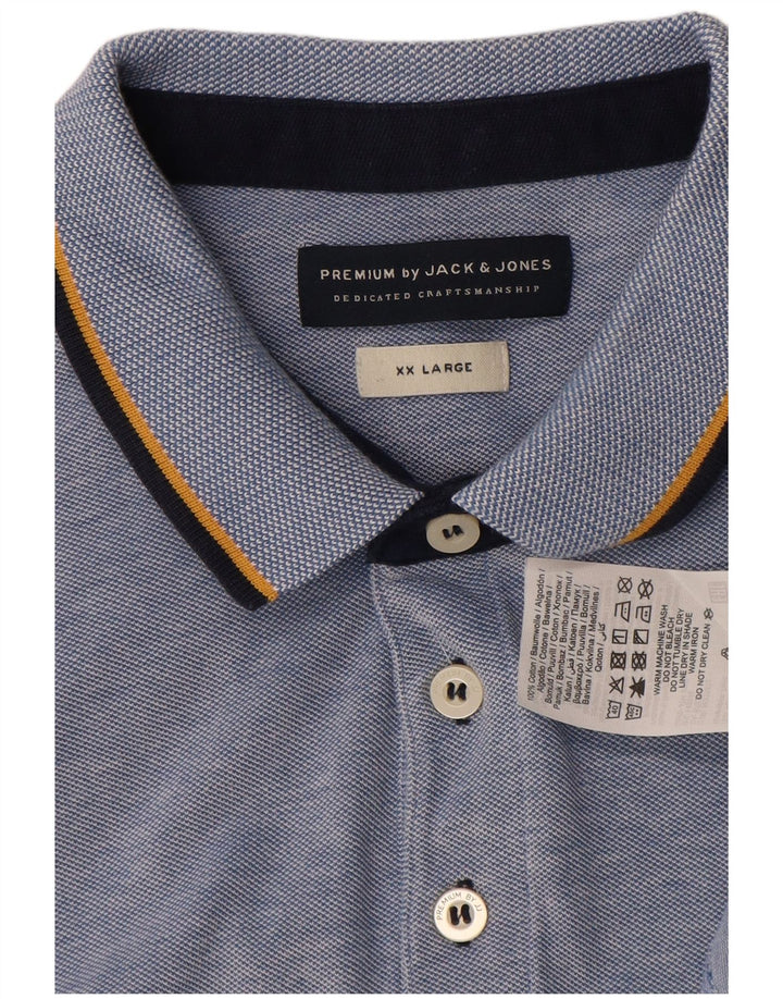 Jack & Jones Herren Poloshirt 2XL Blau Baumwolle