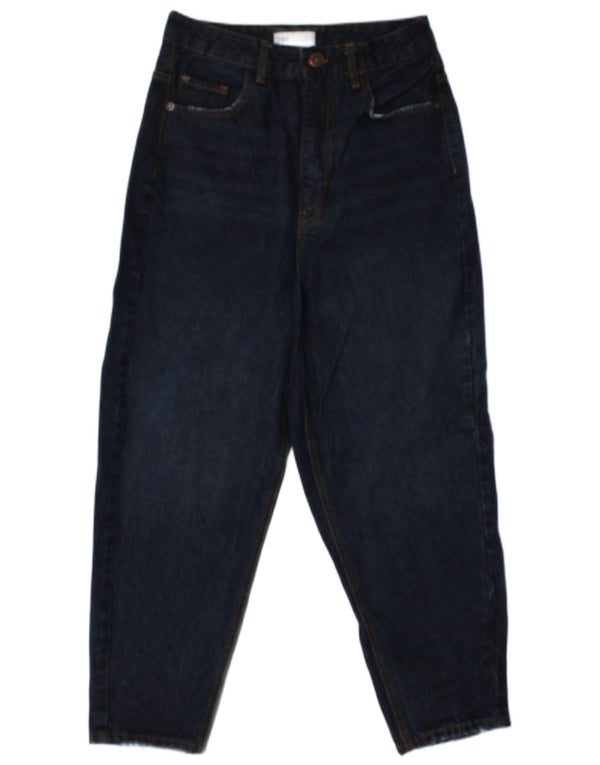 Zara Womens High Rise Cropped Jeans EU 38 Small W28 L24 Navy Blue