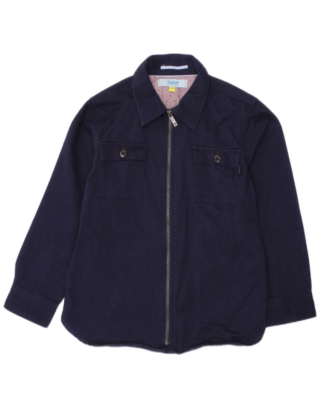 TED BAKER Drenge flannelskjorte 6-7 år marineblå bomuld