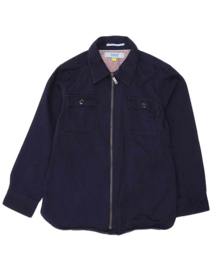 TED BAKER Drenge flannelskjorte 6-7 år marineblå bomuld