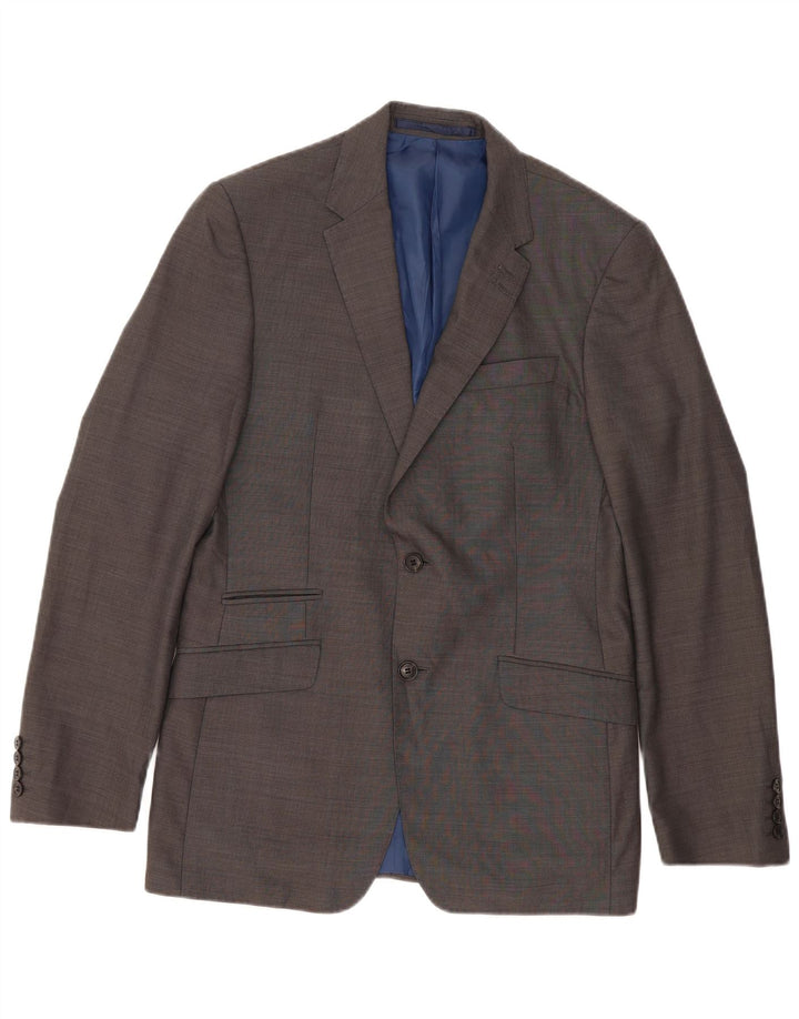 Giacca blazer a 2 bottoni da uomo Marks & Spencer EU 48 Poliestere grigio medio