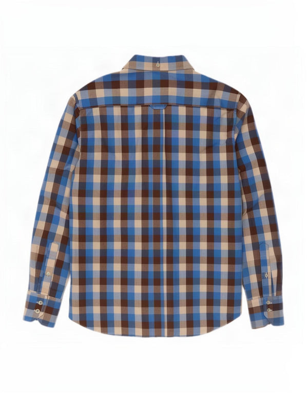 Ben Sherman Herrenhemd XL, blaue Gingham-Baumwolle