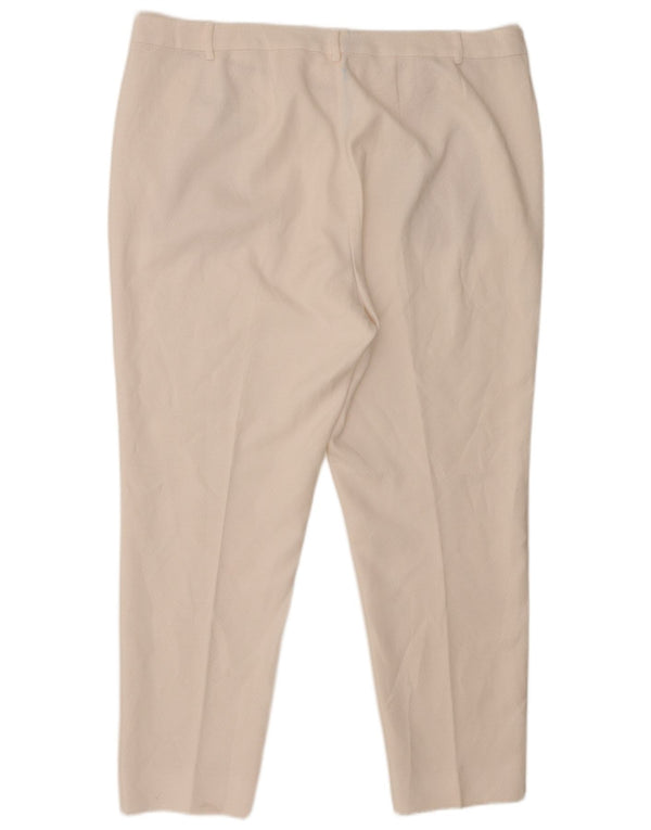 Marks & Spencer Damen Anzughose UK 18 XL W38 L27 Off White Geometrisch