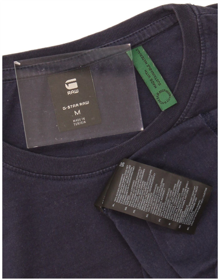 G-STAR Mens T-Shirt Top Medium Navy Blue Cotton