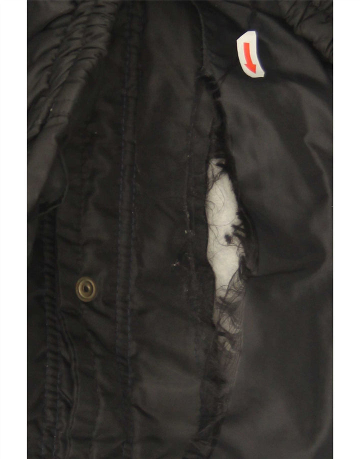 Vintage Mens Padded Gilet UK 38 Medium Black Polyester