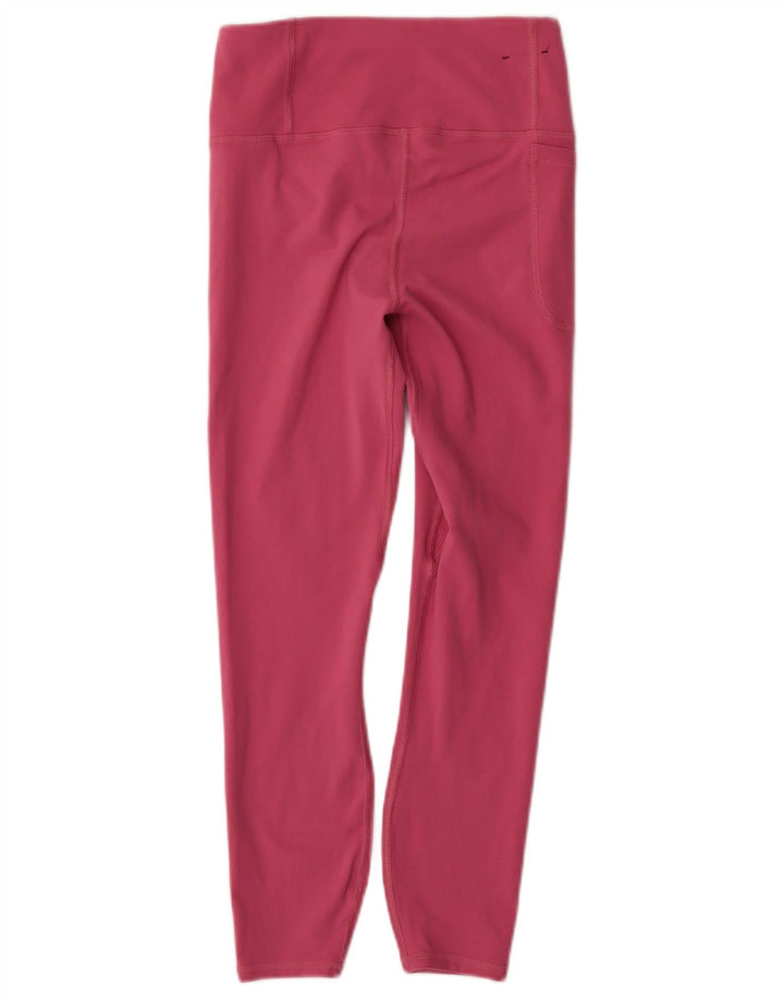 UNDER ARMOUR Womens Crop Leggings UK 10 Small  Pink Polyester