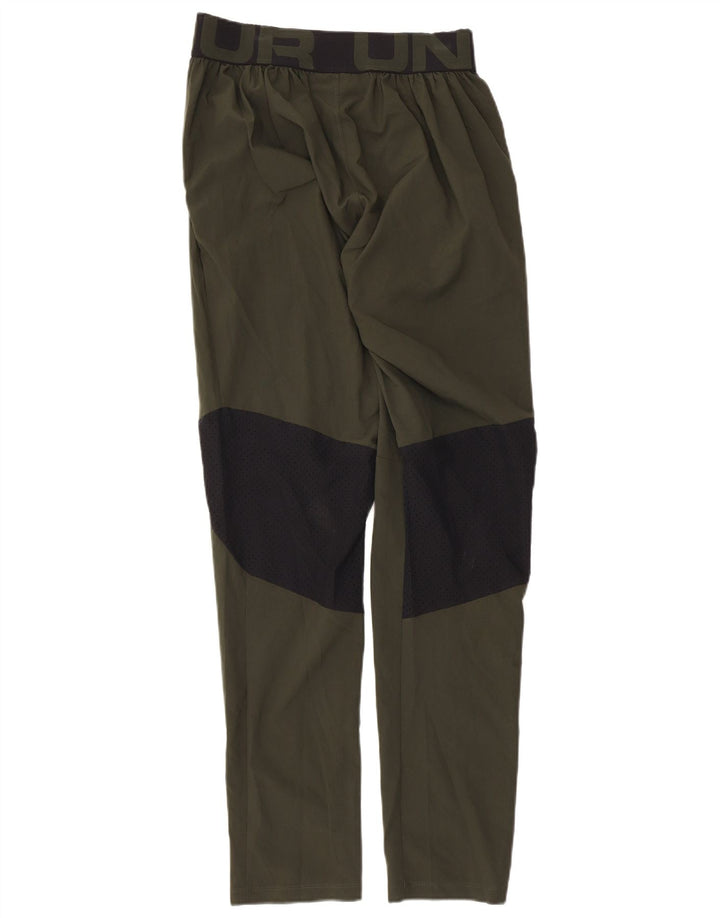 UNDER ARMOUR Mens Graphic Tracksuit Trousers Small  Khaki Colourblock