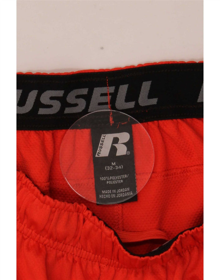 Russell Athletic Mens Sport Shorts Medium Red Colourblock Polyester