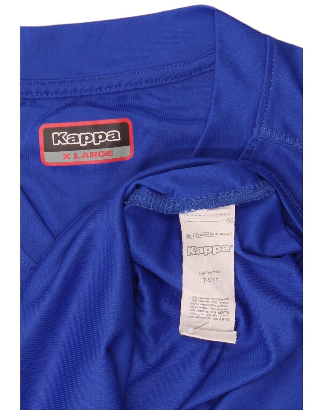 Kappa Dame Grafisk T-Shirt Top UK 18 XL Blå Polyester
