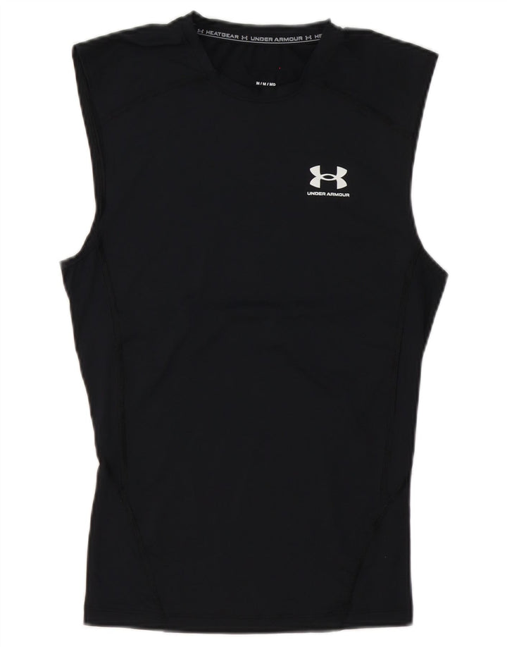 Under Armour Mens Heat Gear Vest Top UK 12 Medium Black Polyester