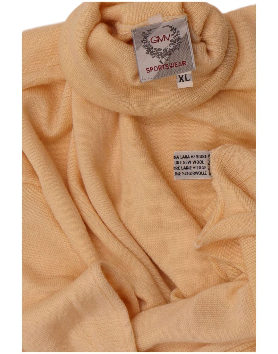 Vintage Herre rullehals sweater XL beige uld